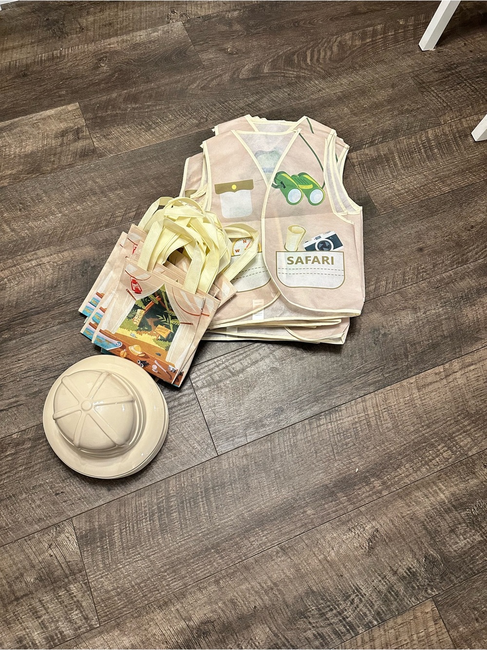 Amazon Kids Safari Vest Set in Beige with Green and Yellow Accents